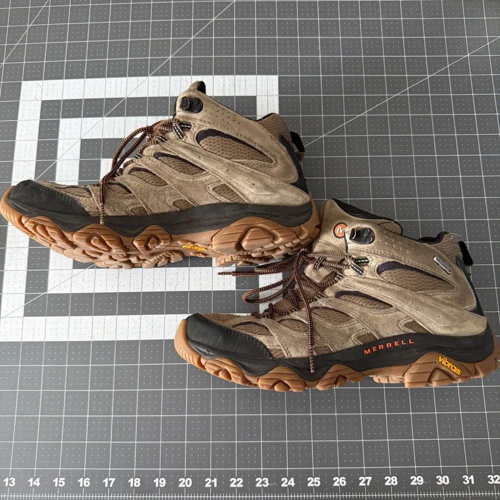 Merrell Moab 3 Mid Waterproof Mens Hiking Boots Brown Vibram J036549 Size 10.5